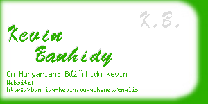 kevin banhidy business card